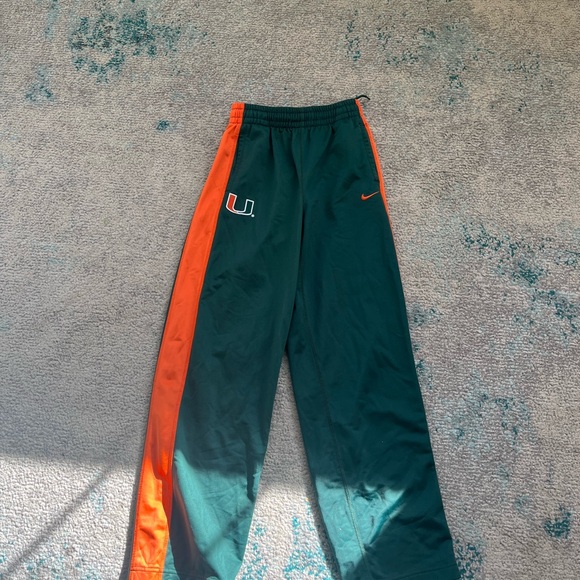 University of Miami green Sweats Jogger Sweatpants Mens 16-18 - Picture 3 of 4
